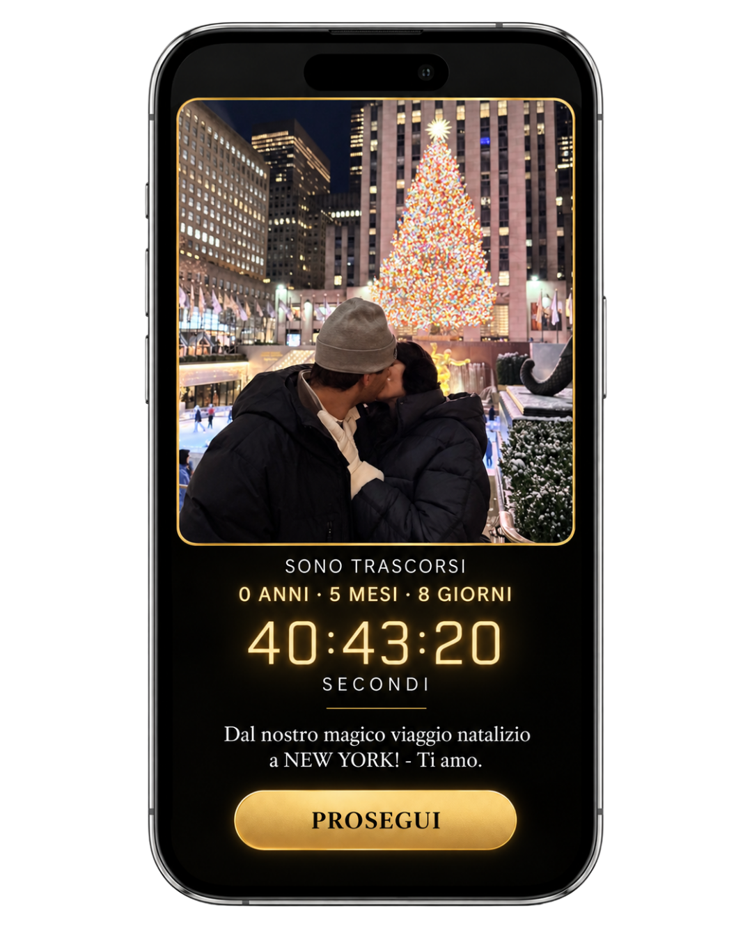 Esempio di ricordo di un viaggio natalizio a New York